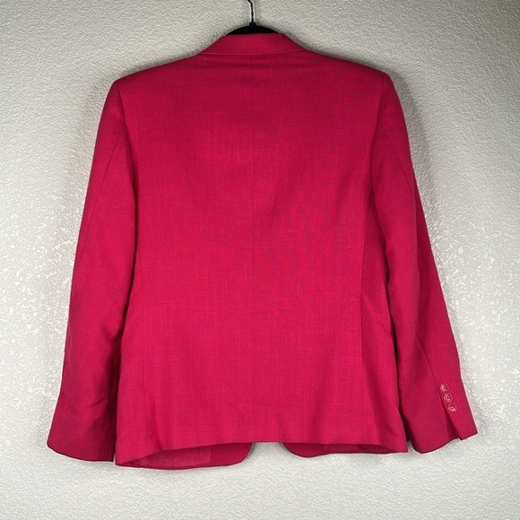 Bretton Place Petite Hot Pink Linen Blend Vintage Business Blazer Size Medium - Picture 6 of 7
